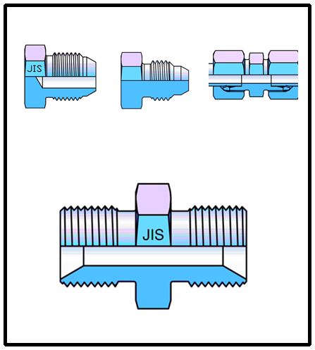 Japanese type hydraulic fittings connection
