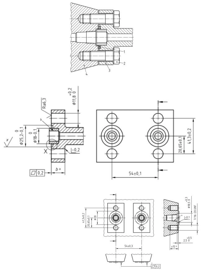 Type A flange connection of DIN 2 bolt oval flange adapters