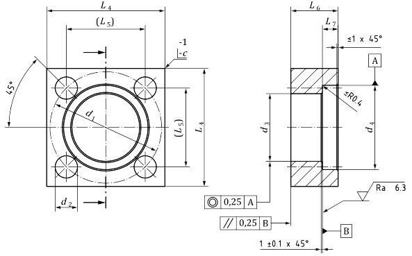 Hydraulic square flange clamps metric
