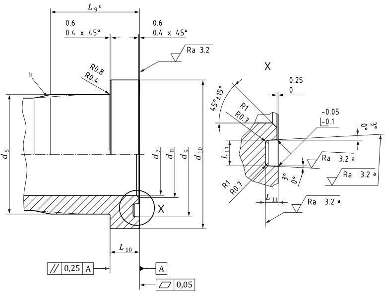 Metric square flange head drawing