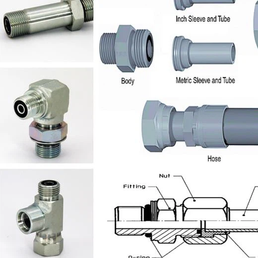 ORFS hydraulic adapter fittings SAE J1453 ISO 8434-3 types