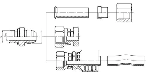 JIC hydraulic adapter tube fittings SAE J514 connection chart_ISO8434-2