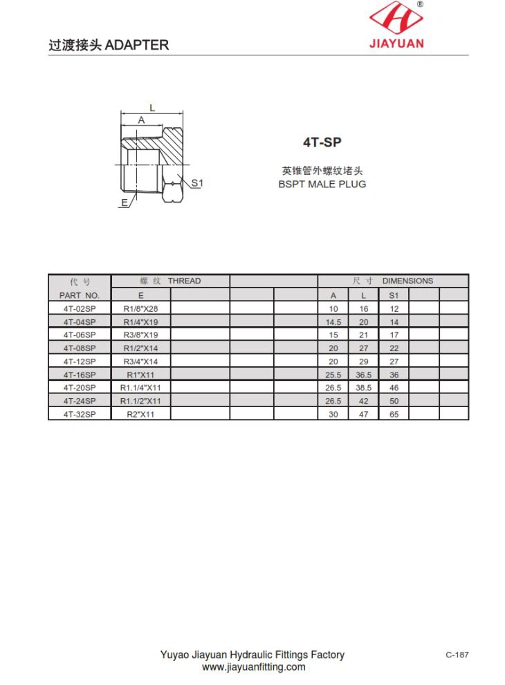 BSPT Male Plug