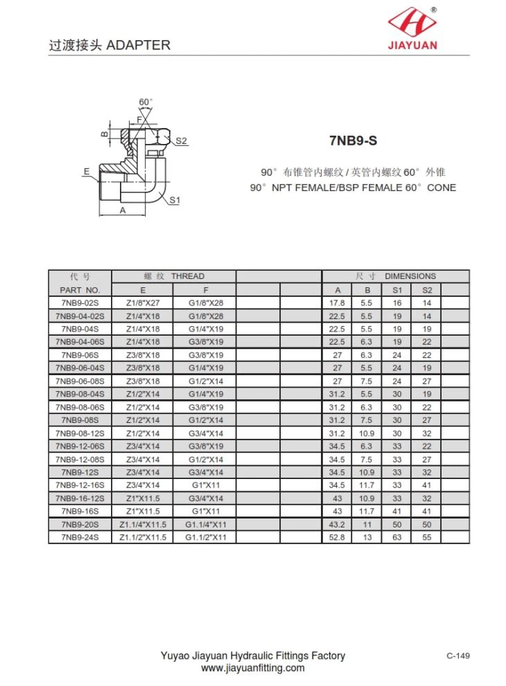 NPT Female BSP Swivel Elbow
