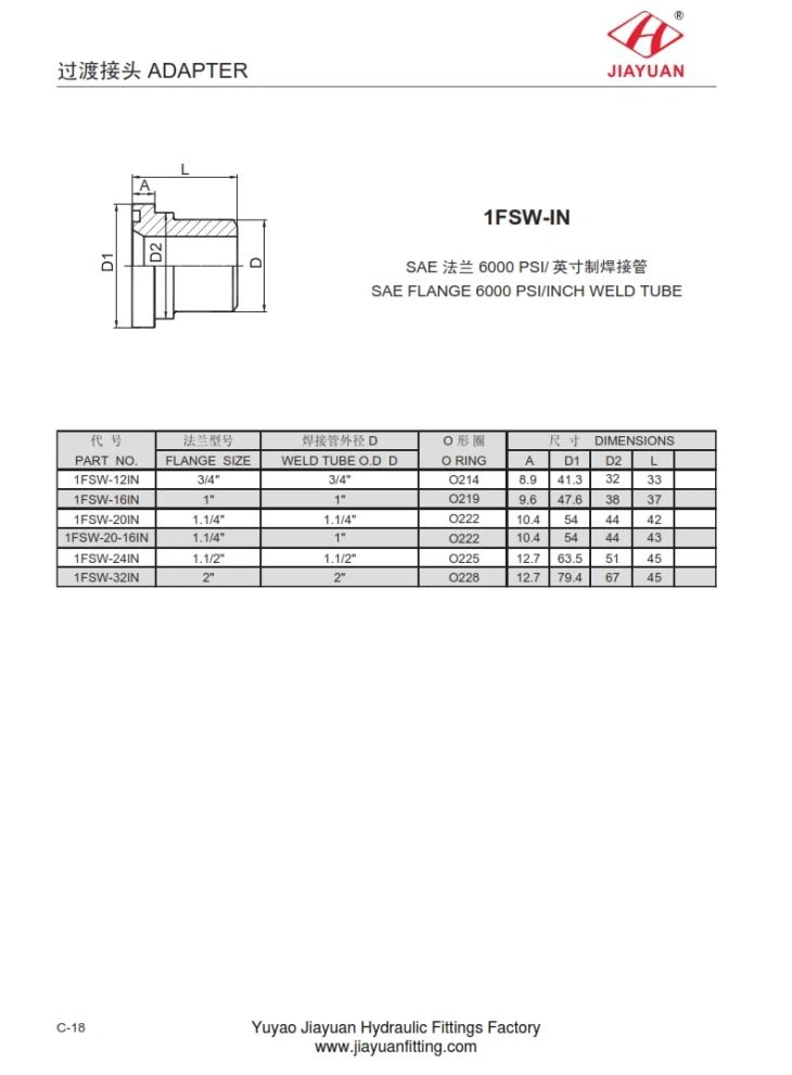 SAE 6000 Flange Head Weld Inch Tube