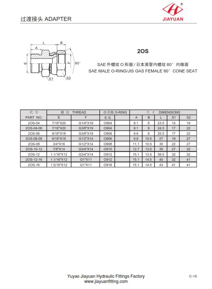 SAE O-ring JIS Swivel Seat Connector