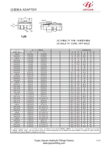 Male JIC NPT Adapter