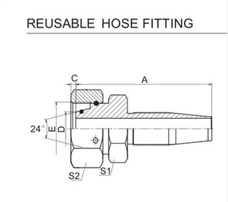 METRIC FEMALE Reusable Hose Fittings